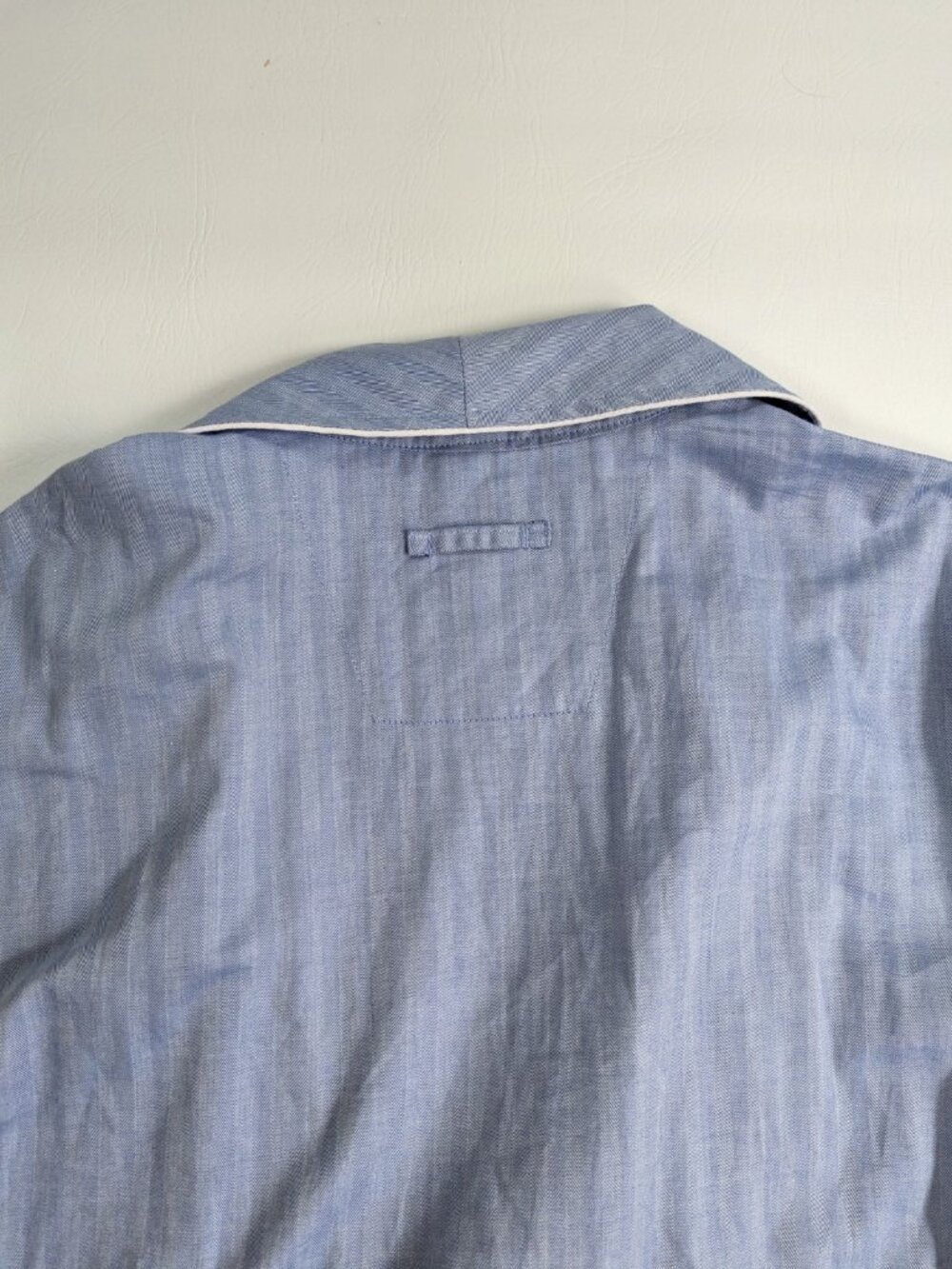 Nautica Men's Bath Robe 100% Cotton Blue Chambray Sz S/M - Picture 9 of 13